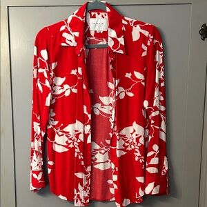 The Shirt by Rochelle Behrens - Red and White Floral Blouse